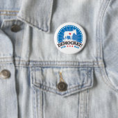 Democraat! Stem blauw! Ronde Button 5,7 Cm (In situ)