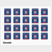 democraat vierkante sticker (Vel)