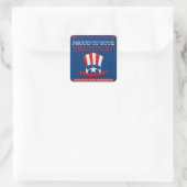 democraat vierkante sticker (Tas)