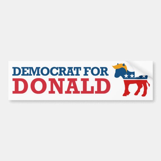 Democraat voor Donald —.png Bumpersticker (Voorkant)