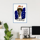 Democracy A Challenge, Poster met Liberty's Torch (Thuiskantoor)