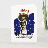 Democracy A Challenge, Poster met Liberty's Torch
