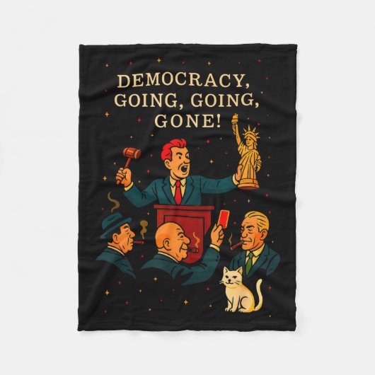 Democracy Auction Gone Funny Litical Satire Gift  Fleece Deken (Voorkant)