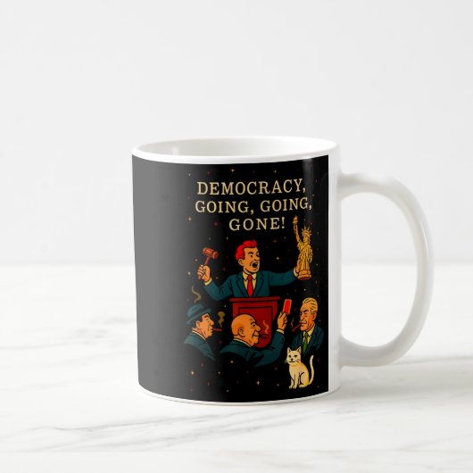 Democracy Auction Gone Funny Litical Satire Gift Koffiemok (Rechts)