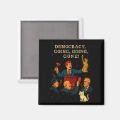 Democracy Auction Gone Funny Litical Satire Gift T Magneet (Voorkant / Achterkant)