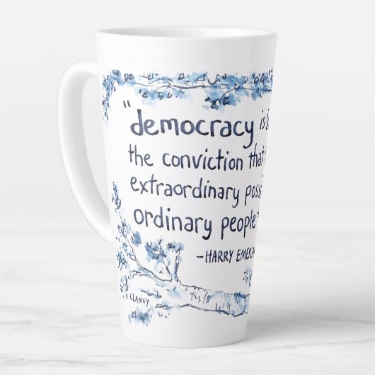 Democracy For People latte mug (Angle gauche)