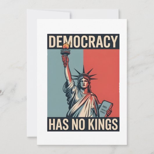 Democracy Has No Kings Liberity Status American Bedankkaart (Voorkant)