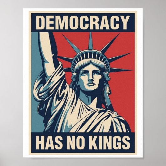 Democracy Has No Kings Protest Sign: Statue of Lib Poster (Voorkant)