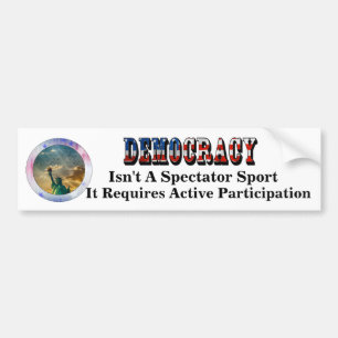 DEMOCRACY is geen speursport Bumpersticker