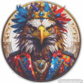 Democracy Is King 002 Custom-Cut Vinyl Sticker (Devant)