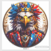 Democracy Is King 002 Custom-Cut Vinyl Sticker (Feuille)