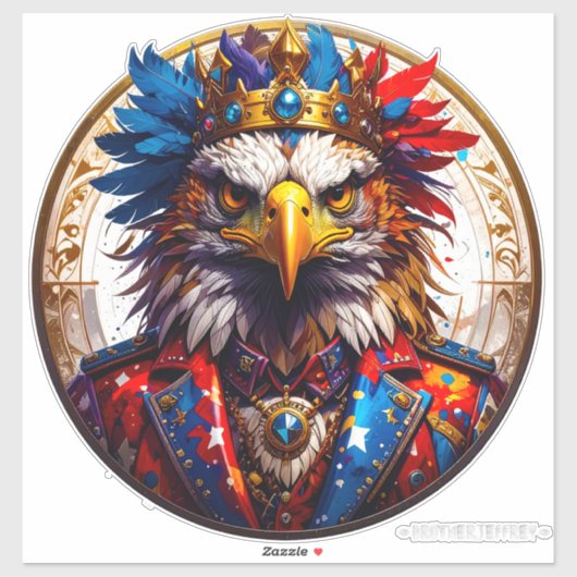 Democracy Is King 002 Custom-Cut Vinyl Sticker (Feuille)