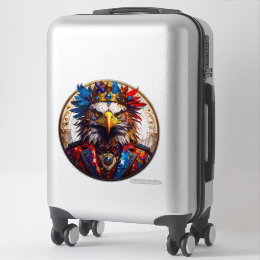 Democracy Is King 002 Custom-Cut Vinyl Sticker (Sur valise)
