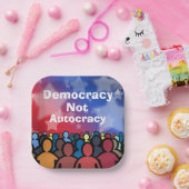 Democracy Not Autocracy Papieren Bordje (Feest)