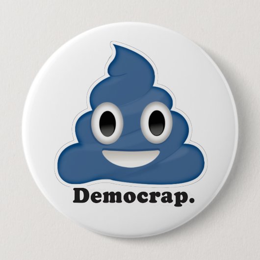 Democrap Emoji Ronde Button 4,0 Cm (Voorkant)