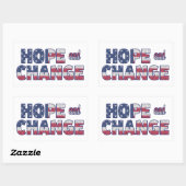 Democrat Hope en Change American Flag Stickers (Vel)