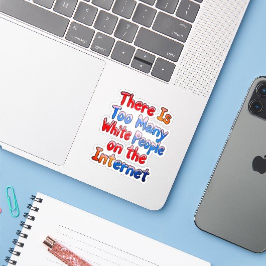 DEMOCRAT INTERNET STICKER (Laptop met iPhone)