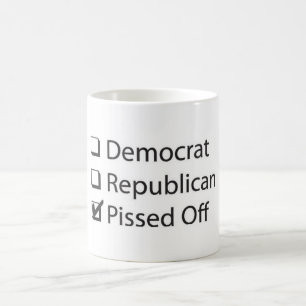 Démocrate républicain pissé outre de la tasse d