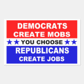Democraten Creëer Mobs Rechthoekige Sticker (Voorkant)