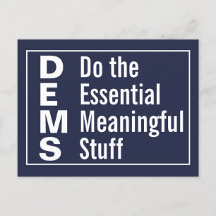 Democraten doen de essentiële betekenisvolle dinge briefkaart