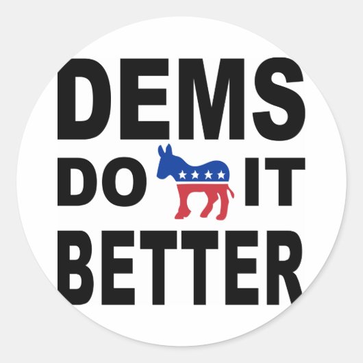 Democraten doen het ronde sticker (Voorkant)