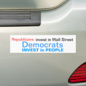Democraten investeren in mensen bumpersticker (Op auto)