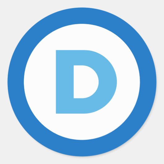 Democraten Ronde Sticker (Voorkant)