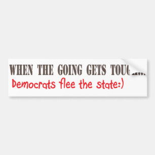 Democraten vliegen als ze hun weg niet vinden bumpersticker