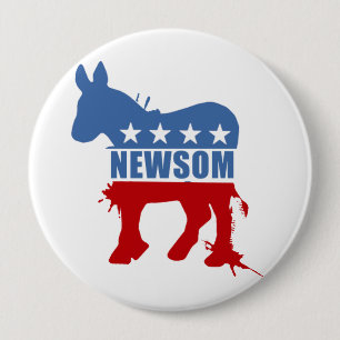 Democraten voor Newsom Ronde Button 4,0 Cm