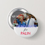 Democraten voor Palin Ronde Button 5,7 Cm (Voorkant /achterkant)