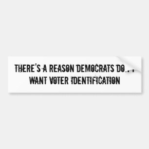 Democraten willen geen kiezersidentificatie bumpersticker