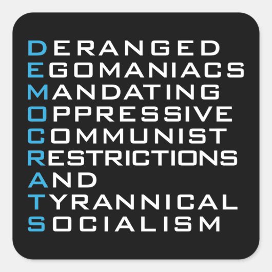 Démocrates Acronyme - Autocollants Drôles (Devant)