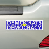 DÉMOCRATES = STICKER BUMPER DÉMOCRATIE (En voiture)