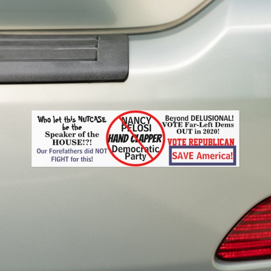Democratic Nancy Pelosi Edit JAAR Bumpersticker (Op auto)