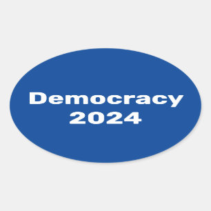 Democratie 2024 Presidentiële verkiezingen Ovale Sticker