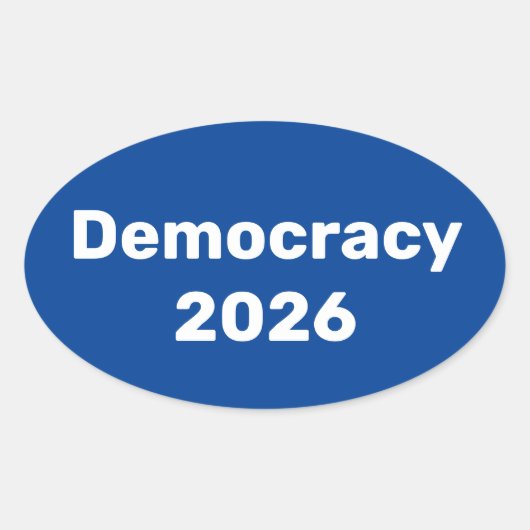 Democratie 2026: tussentijdse verkiezingen ovale sticker (Voorkant)