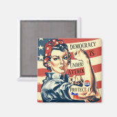 Democratie / Bescherm het magneet (Voorkant / Achterkant)