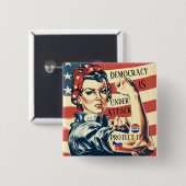 Democratie/ Bescherm IT Button (Voorkant /achterkant)