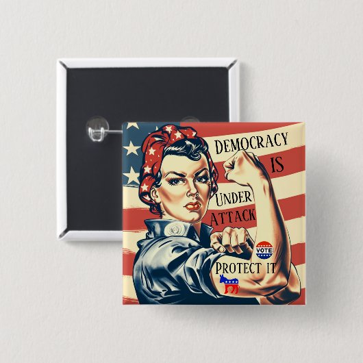 Democratie/ Bescherm IT Button (Voorkant /achterkant)