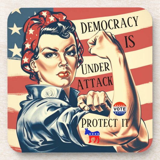 Democratie / Bescherm IT Drank Coaster Bier Onderzetter (Voorkant)