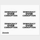 Democratie boven corruptie ovale sticker (Vel)