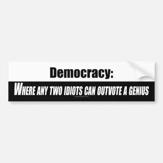 Democratie Bumpersticker (Voorkant)