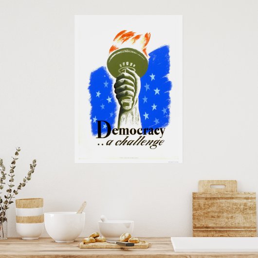 Democratie een Uitdaging 1940 WPA Poster (Keuken)