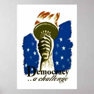 Democratie ... Een uitdaging - het Poster van WPA