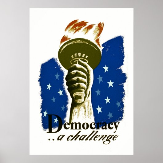 Democratie ... Een uitdaging - het Poster van WPA (Voorkant)