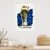 Democratie ... Een uitdaging - het Poster van WPA (Keuken)