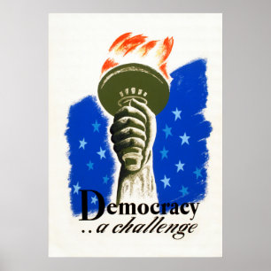 Democratie ... een uitdaging WPA Poster