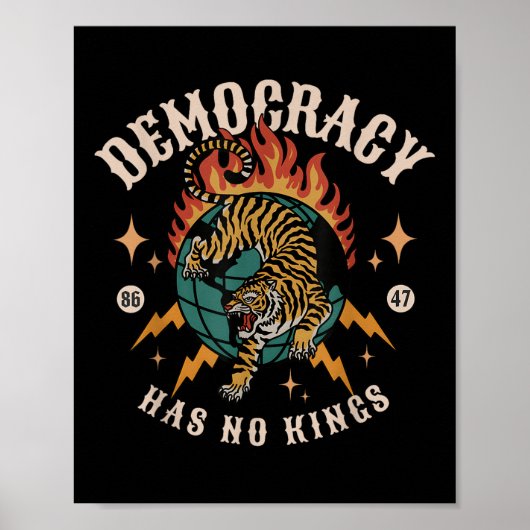 Democratie heeft geen koning 8647 anti-Trump Ameri Poster (Voorkant)