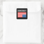 Democratie in nood vierkante sticker (Tas)