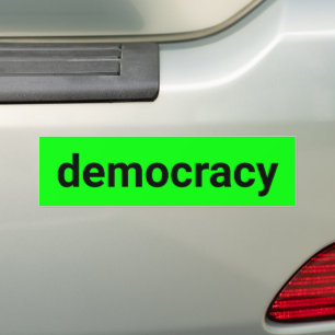 Democratie moderne typografie zwart neon groen coo bumpersticker